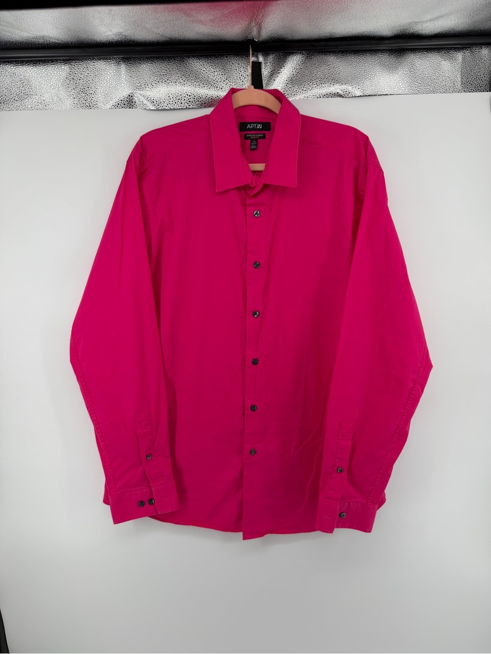 Apt9 Dopamine Dressing Neon Pop Long Sleeve Corporate Dress Shirt Sz17.5